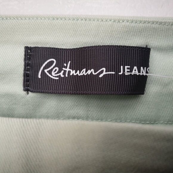 Reitmans Jeans Ladies Size 10 Petite Mint Green Pull On Style Capri Pants - Picture 3 of 11